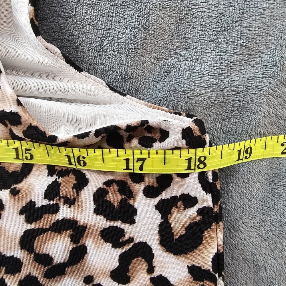 Anne Klein Leopard Print Sleeveless Midi Dress Women Size 4 - Picture 5 of 7
